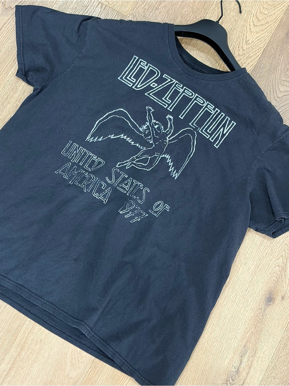 Led Zeppelin Men T Shirt XL Black US Tour 1977 Vintage Graphic